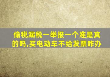 偷税漏税一举报一个准是真的吗,买电动车不给发票咋办