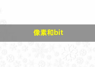 像素和bit