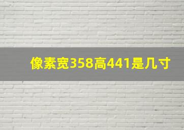 像素宽358高441是几寸