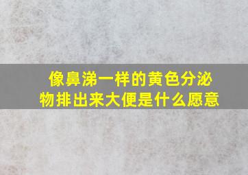 像鼻涕一样的黄色分泌物排出来大便是什么愿意