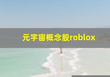 元宇宙概念股roblox