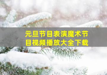 元旦节目表演魔术节目视频播放大全下载