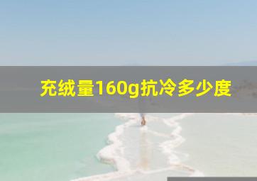 充绒量160g抗冷多少度