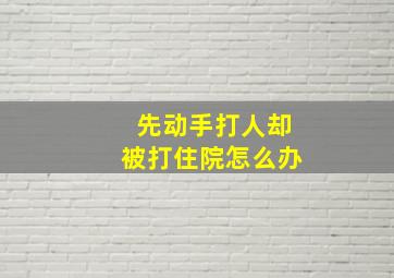 先动手打人却被打住院怎么办