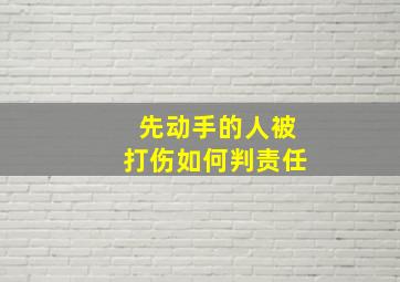 先动手的人被打伤如何判责任