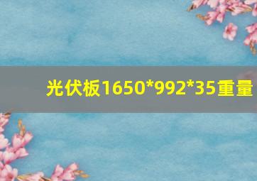 光伏板1650*992*35重量