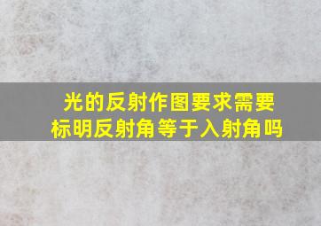 光的反射作图要求需要标明反射角等于入射角吗