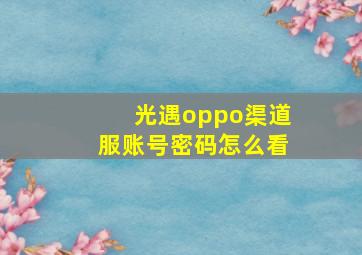 光遇oppo渠道服账号密码怎么看