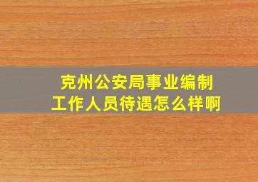 克州公安局事业编制工作人员待遇怎么样啊