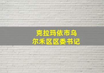 克拉玛依市乌尔禾区区委书记