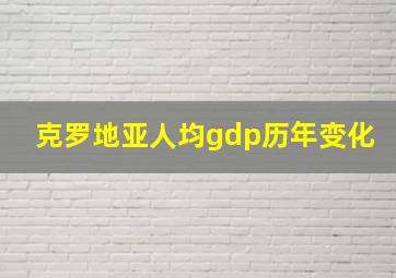 克罗地亚人均gdp历年变化