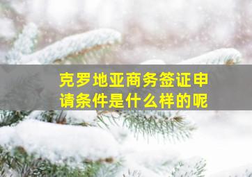 克罗地亚商务签证申请条件是什么样的呢