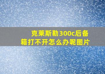 克莱斯勒300c后备箱打不开怎么办呢图片