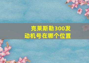 克莱斯勒300发动机号在哪个位置