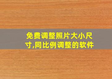 免费调整照片大小尺寸,同比例调整的软件