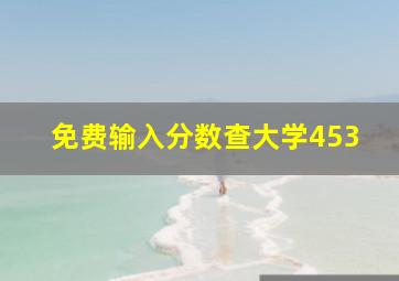 免费输入分数查大学453