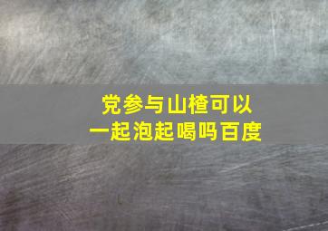 党参与山楂可以一起泡起喝吗百度