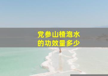 党参山楂泡水的功效量多少