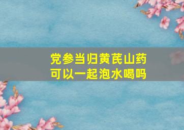 党参当归黄芪山药可以一起泡水喝吗