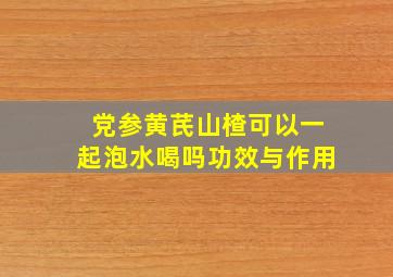 党参黄芪山楂可以一起泡水喝吗功效与作用