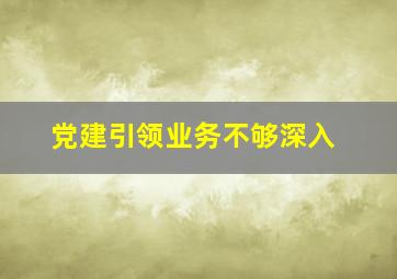 党建引领业务不够深入