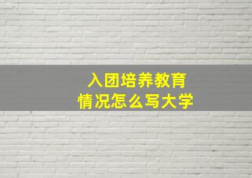 入团培养教育情况怎么写大学