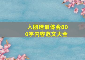 入团培训体会800字内容范文大全