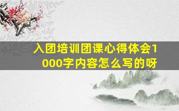 入团培训团课心得体会1000字内容怎么写的呀