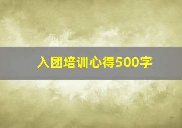 入团培训心得500字