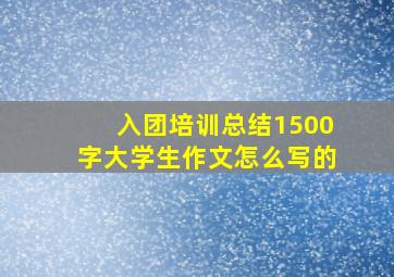 入团培训总结1500字大学生作文怎么写的