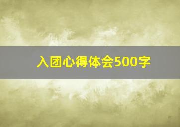 入团心得体会500字