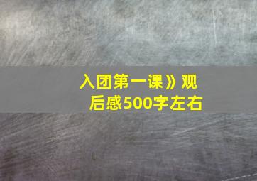 入团第一课》观后感500字左右