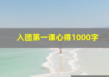 入团第一课心得1000字