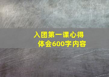 入团第一课心得体会600字内容