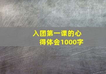 入团第一课的心得体会1000字