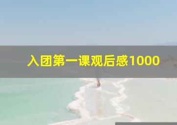 入团第一课观后感1000