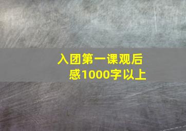 入团第一课观后感1000字以上