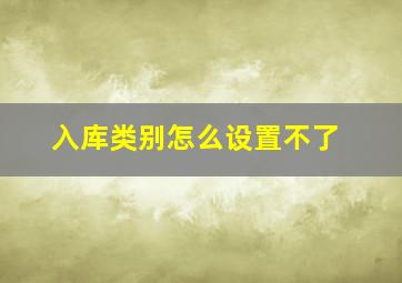 入库类别怎么设置不了