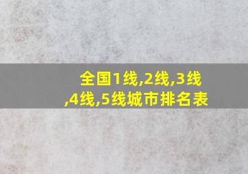 全国1线,2线,3线,4线,5线城市排名表