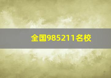 全国985211名校