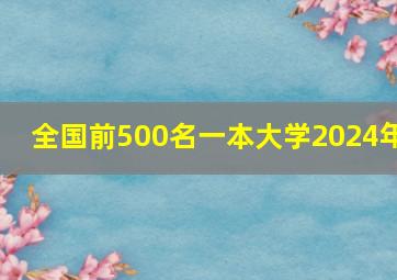 全国前500名一本大学2024年