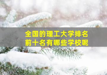 全国的理工大学排名前十名有哪些学校呢