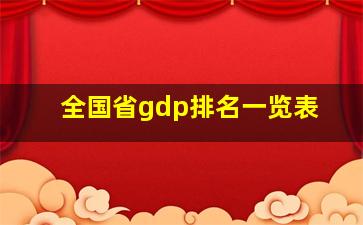 全国省gdp排名一览表