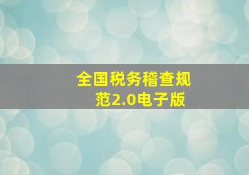 全国税务稽查规范2.0电子版