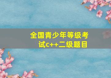 全国青少年等级考试c++二级题目