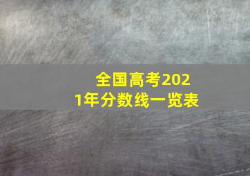 全国高考2021年分数线一览表