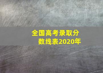 全国高考录取分数线表2020年