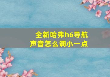 全新哈弗h6导航声音怎么调小一点