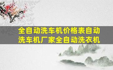 全自动洗车机价格表自动洗车机厂家全自动洗衣机