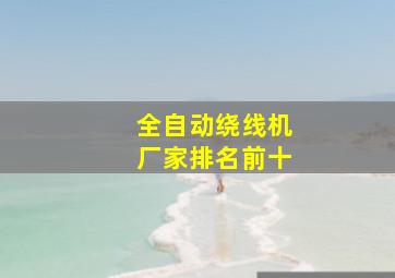 全自动绕线机厂家排名前十